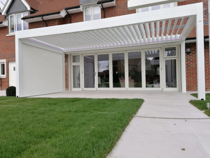 5 Impressive Louvered Pergola Designs for 2023 2 White Louvre Pod