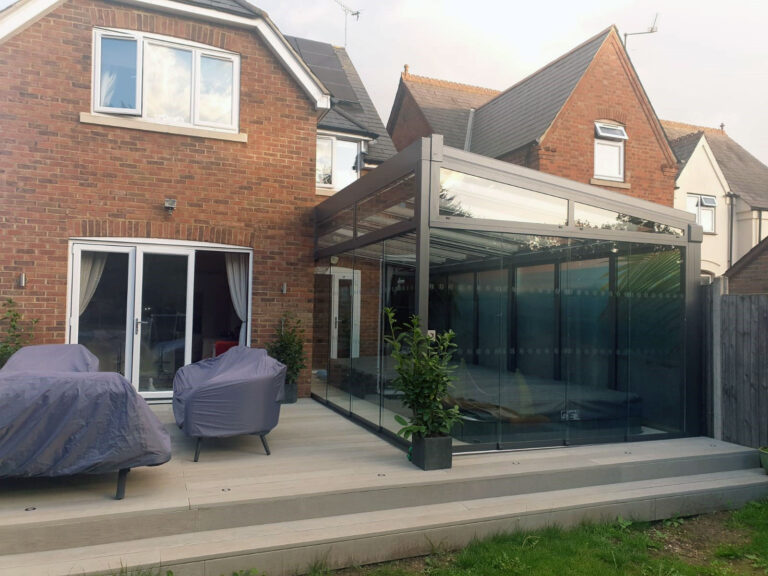 double glazed pergola in anthracite