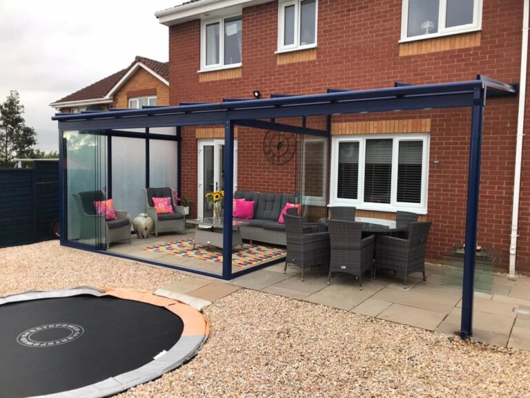 double glass roof pergola