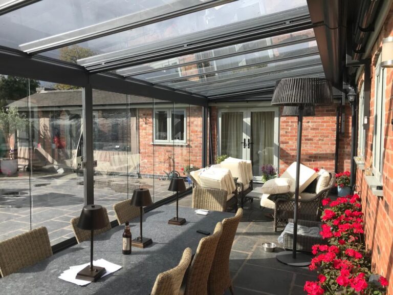 glass roof pergola