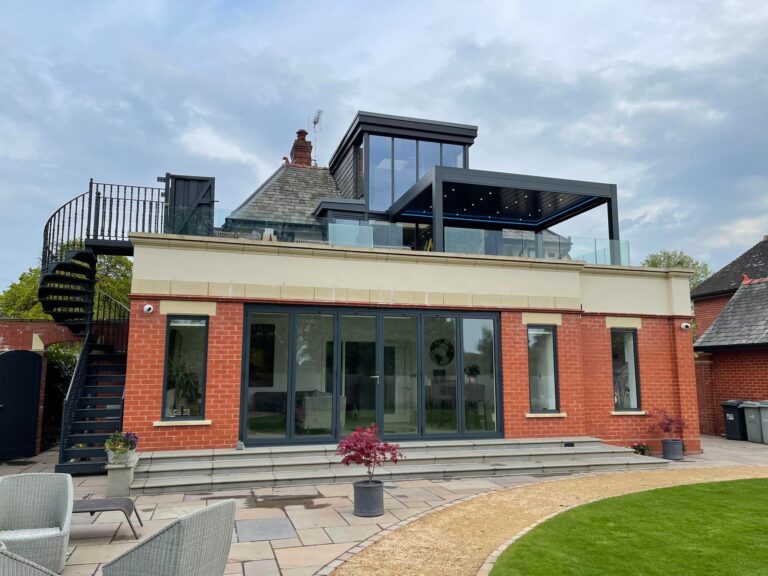 pergola on a roof terrace