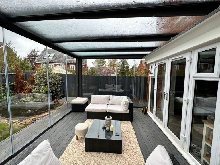 inside of a vue pod with glass roof