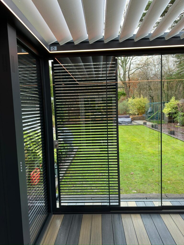 pergola with glazing and shading